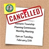Planning Commission Meeting Cancelled
