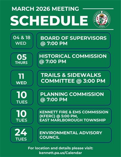 March 2026 Meeting Schedule