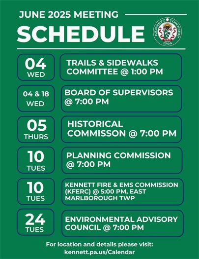 June 2025 Monthly Meeting Schedule