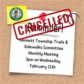 Trails & Sidewalks Committee Meeting Cancelled