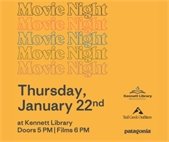 Yellow graphic with the words "movie night" and date of event printed