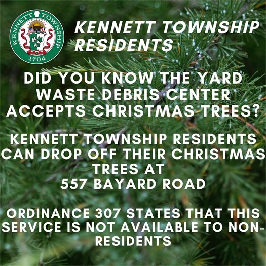 Christmas Tree Drop Available to Kennett Township Residents at Yard Waste Debris Center