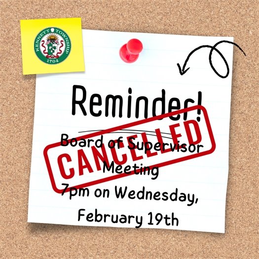 Board of Supervisor's Meeting Cancelled