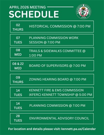 April 2026 Meeting Schedule