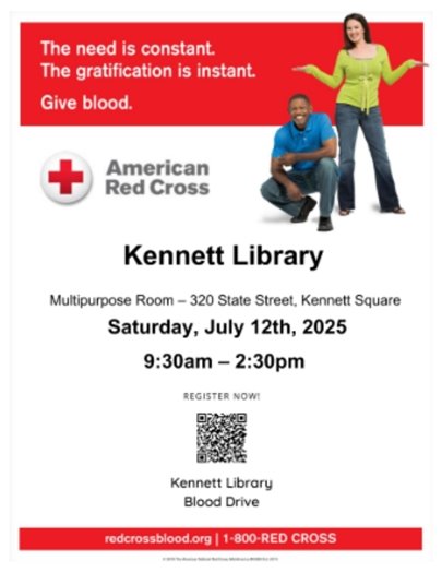 Blood Drive at the Kennett Library 7/12
