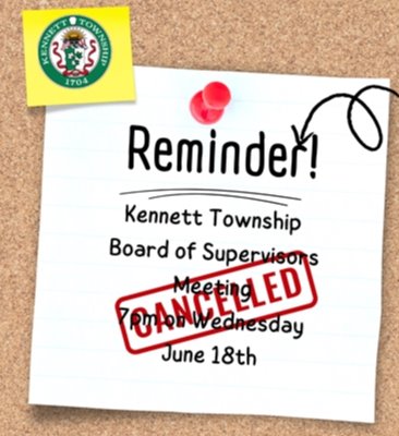 Board of Supervisors meeting cancelled 6/18