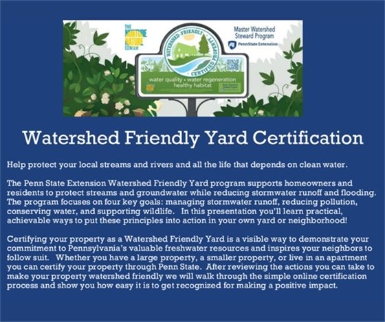 Watershed Friendly Yard Certification Program