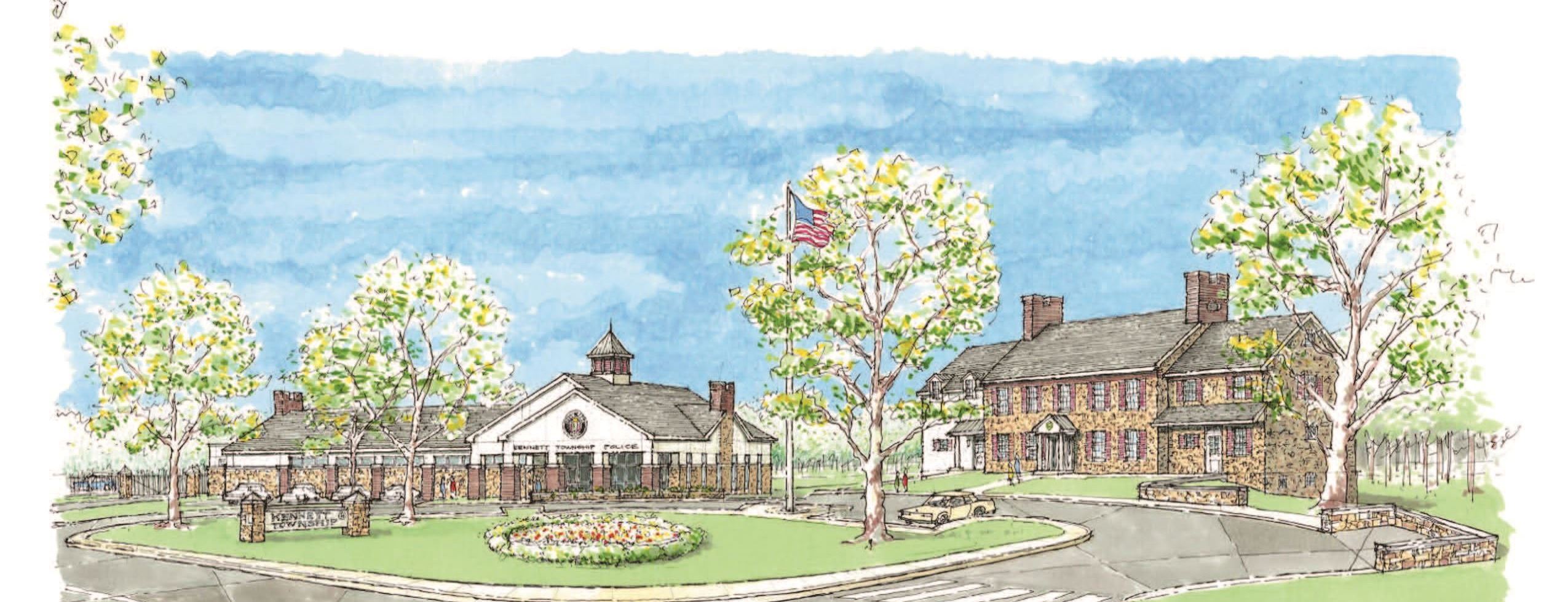 Exterior Rendering of potential new police building.